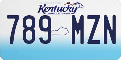 KY license plate 789MZN