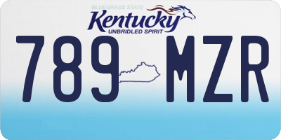 KY license plate 789MZR