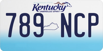 KY license plate 789NCP