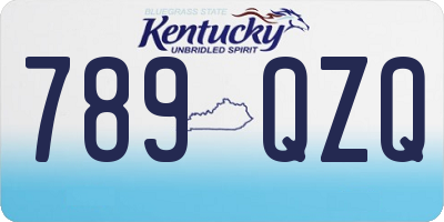 KY license plate 789QZQ