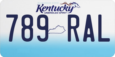 KY license plate 789RAL