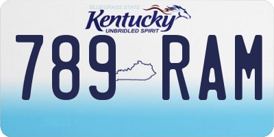 KY license plate 789RAM