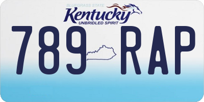KY license plate 789RAP