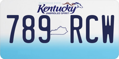 KY license plate 789RCW
