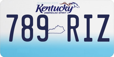 KY license plate 789RIZ