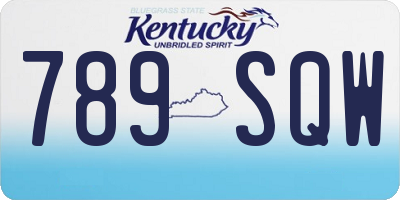 KY license plate 789SQW