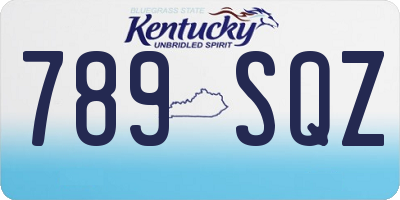 KY license plate 789SQZ