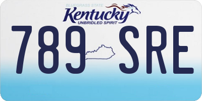 KY license plate 789SRE