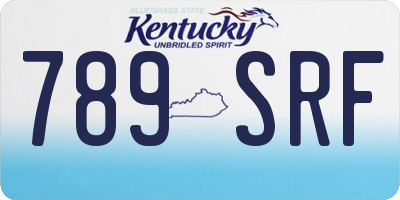 KY license plate 789SRF