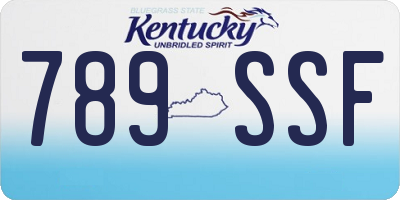KY license plate 789SSF
