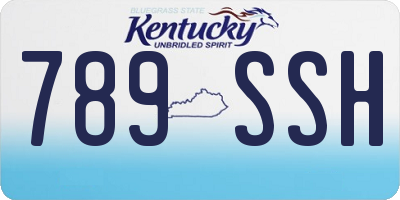 KY license plate 789SSH