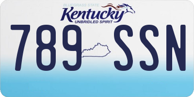 KY license plate 789SSN