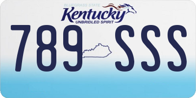 KY license plate 789SSS