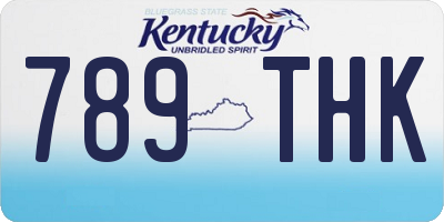 KY license plate 789THK
