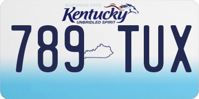 KY license plate 789TUX