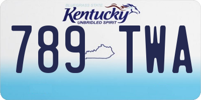 KY license plate 789TWA