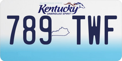 KY license plate 789TWF