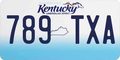 KY license plate 789TXA
