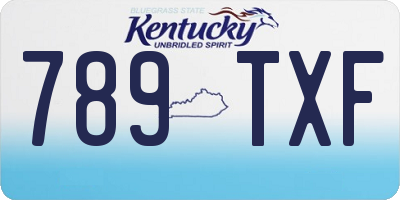 KY license plate 789TXF
