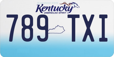 KY license plate 789TXI
