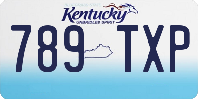 KY license plate 789TXP