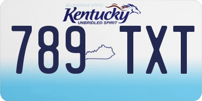 KY license plate 789TXT