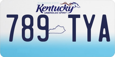 KY license plate 789TYA