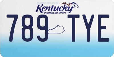 KY license plate 789TYE