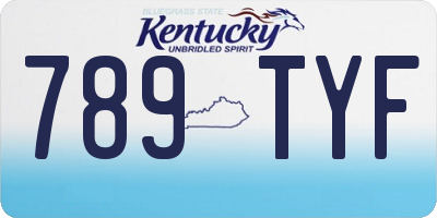KY license plate 789TYF