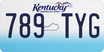 KY license plate 789TYG