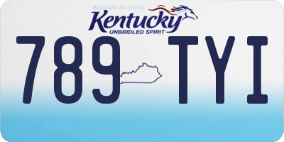 KY license plate 789TYI