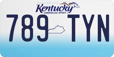 KY license plate 789TYN