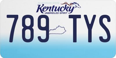 KY license plate 789TYS