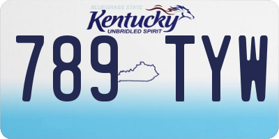 KY license plate 789TYW