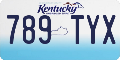 KY license plate 789TYX