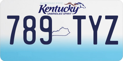 KY license plate 789TYZ