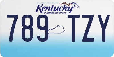 KY license plate 789TZY