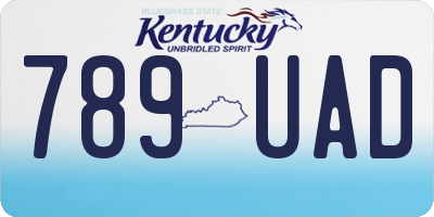 KY license plate 789UAD