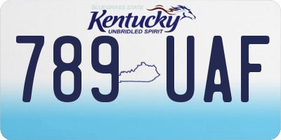 KY license plate 789UAF