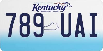 KY license plate 789UAI