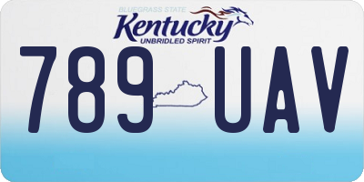 KY license plate 789UAV