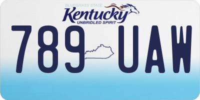 KY license plate 789UAW