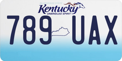 KY license plate 789UAX