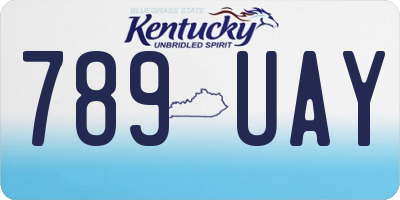KY license plate 789UAY