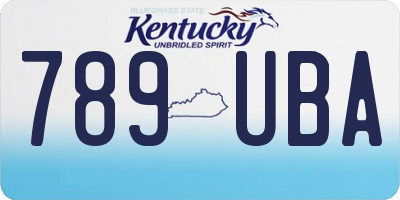 KY license plate 789UBA
