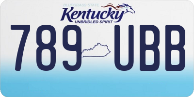 KY license plate 789UBB