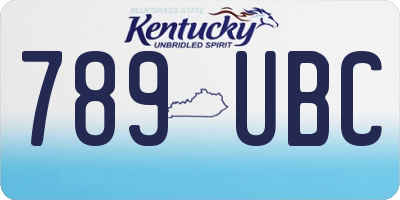 KY license plate 789UBC
