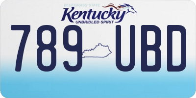 KY license plate 789UBD