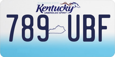 KY license plate 789UBF