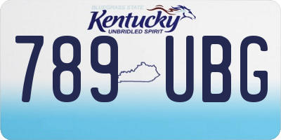 KY license plate 789UBG
